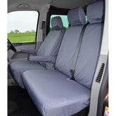 Vw Transporter T5 2003-2009 Front Driver And Double Passenger Seat Covers - Grey